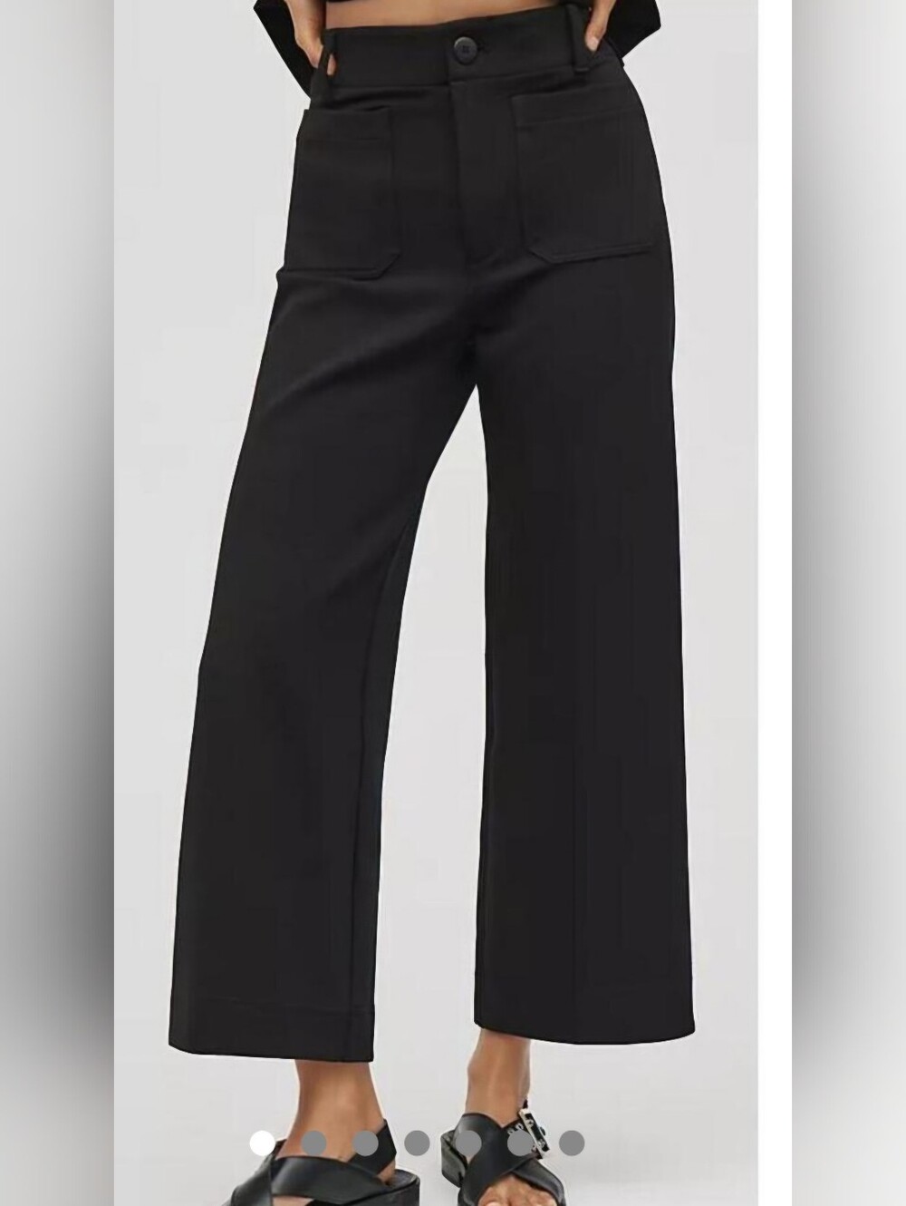 High-Rise Wide Leg Pants in Black